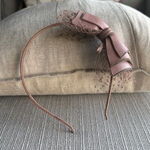 Sparkly Leather Bow Pink Headband